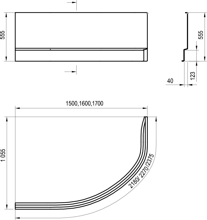 Ravak Передняя панель A для ванны ROSA II L 150 см белая CZK1200AN0 левая