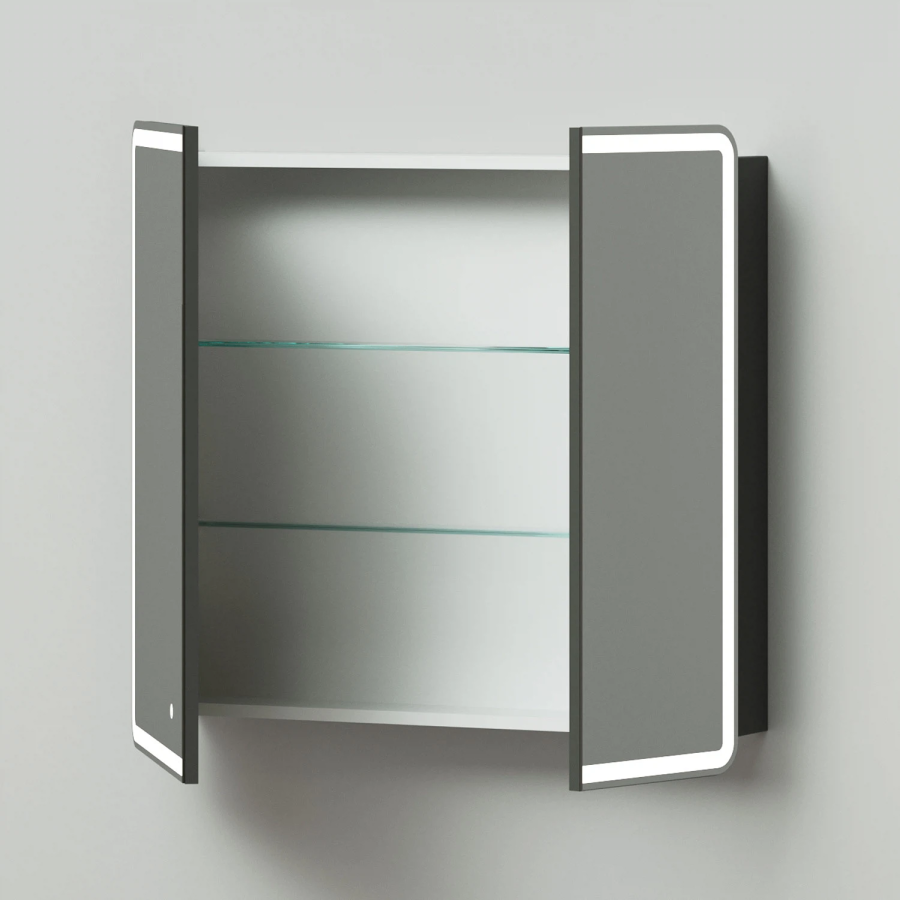 Итана Miro зеркальный шкаф с подсветкой 80 серый