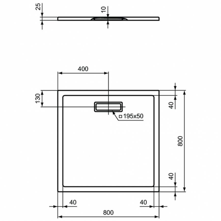 Ideal Standard Ultraflat New душевой поддон 80х80 T4466V3