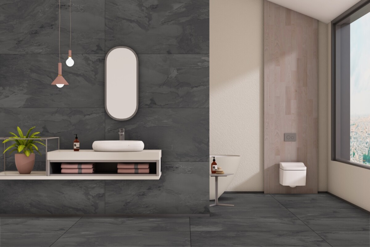 Керамогранит 7930138703180 Eurotile Slate Graphite Carving 60x120