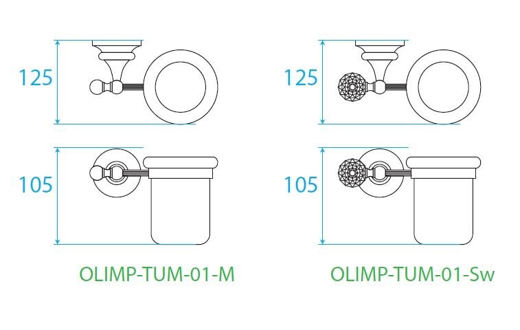 Cezares стакан подвесной OLIMP-TUM-01-Sw хром