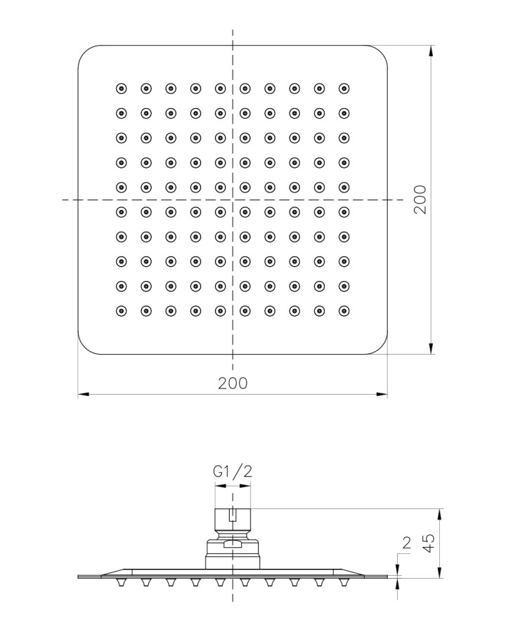 Imprese SQ200SS2 Верхний душ 20x20 см