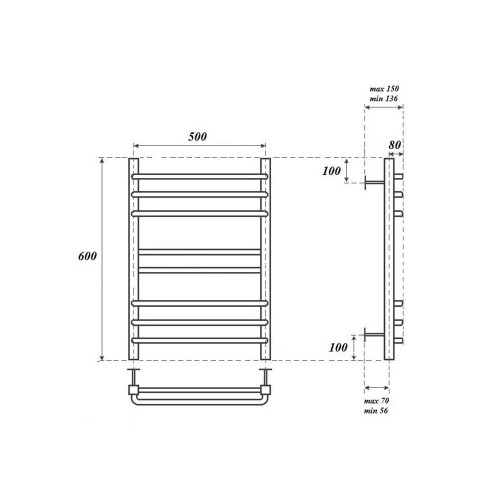 Point Омега полотенцесушитель электрический 50х60 PN90156SE