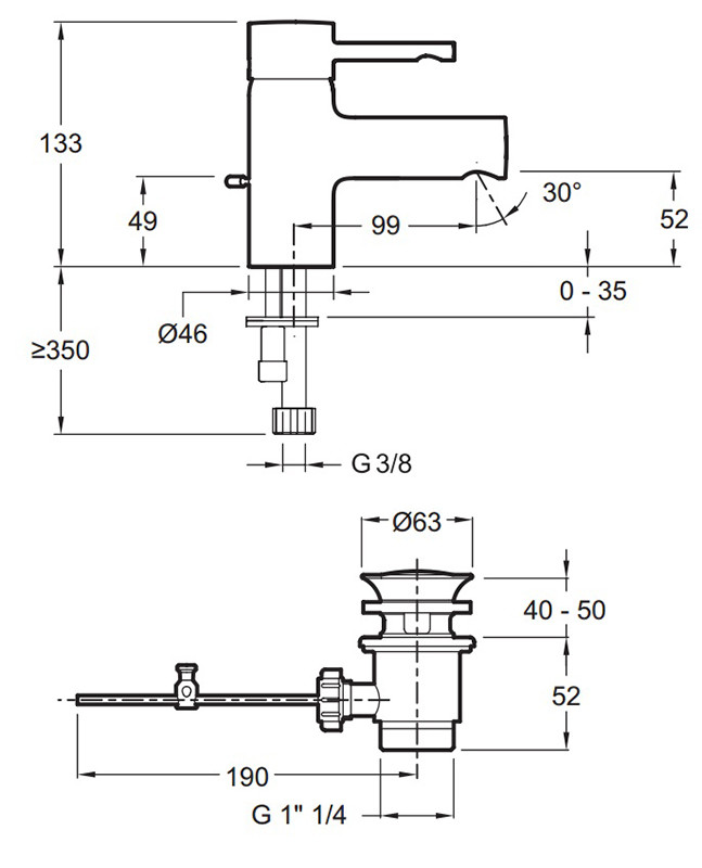 Jacob Delafon Cuff E37301-CP смеситель для раковины