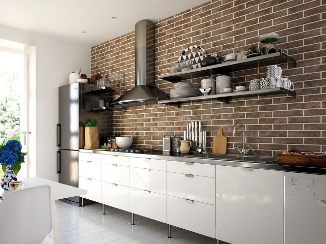 Golden Tile Brickstyle The Strand 25х6см плитка фасадная настенная черная натуральная 08С020