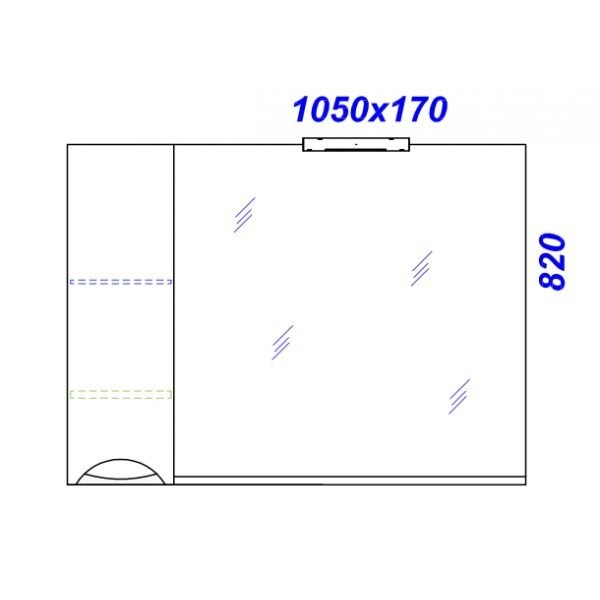 Зеркало-шкаф Aqwella Лайн 105*82 Li.02.10