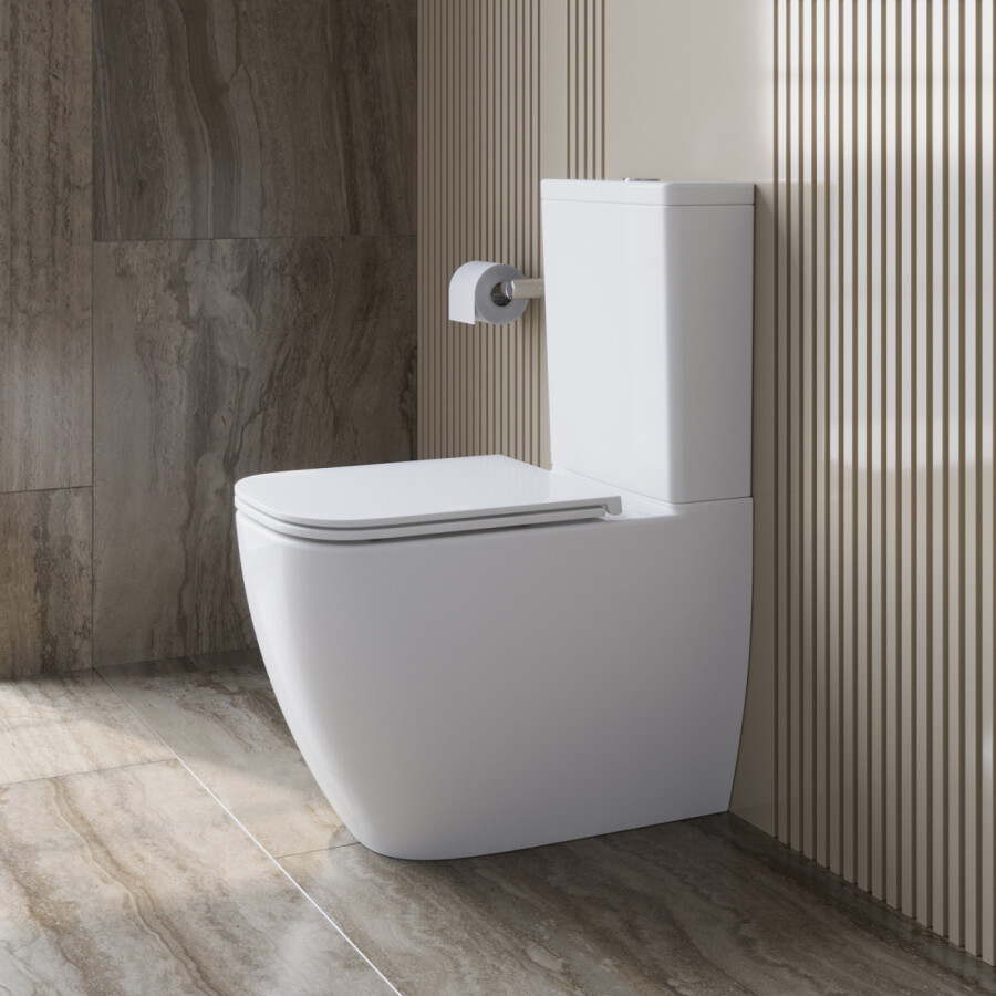 Унитаз-компакт безободковый с сиденьем и смывом TORNADO BelBagno LUCE-TOR BB2197CP-TOR/SC BB2197T
