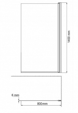 Azario Merrit AZ-NF6310-1 800 BLACK 80x140 шторка на ванну