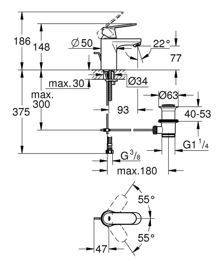 Grohe Eurosmart Cosmopolitan смеситель для раковины 3282500E