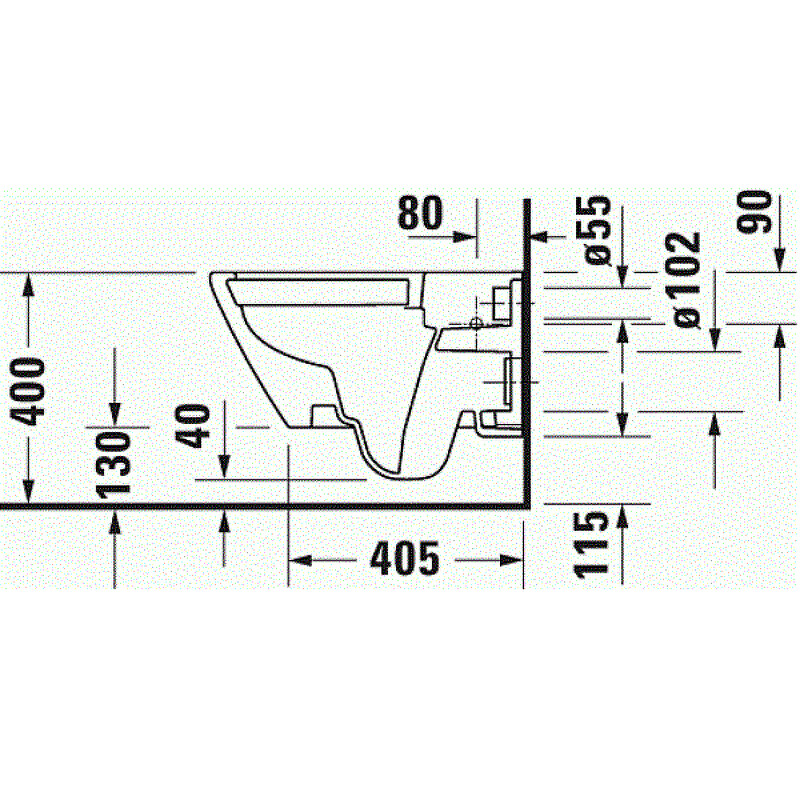 Унитаз подвесной Duravit D-Neo без сиденья, белый 2577090000