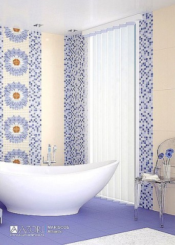 Azori Mariscos Mosaic Floris Atlantic 20х50см декор настенный матовый