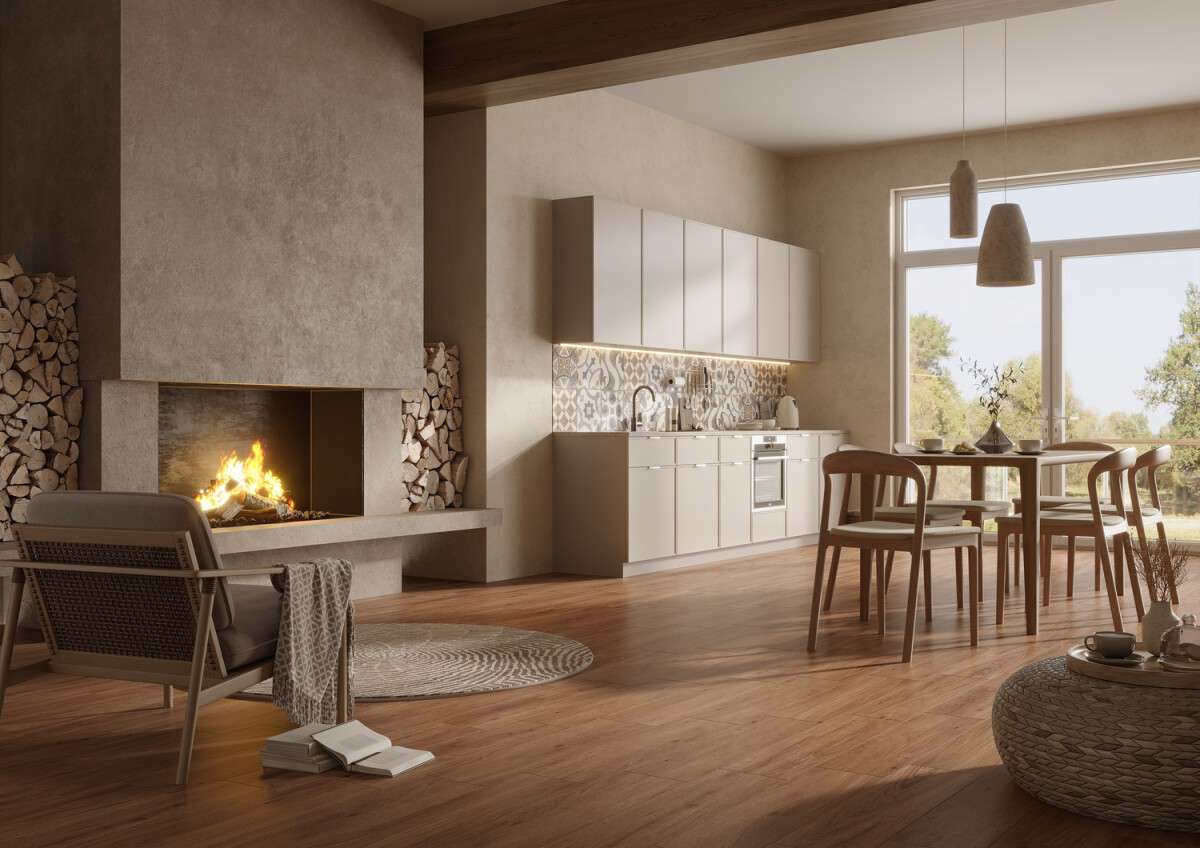 Керамогранит Cersanit Kauri Wood светло-коричневый ректификат рельеф 21,8x89,8 A17936