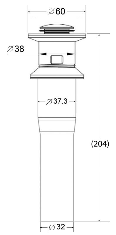 BelBagno донный клапан с переливом BB-PCU-02-IN