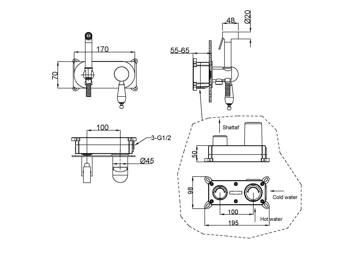 Гигиенический душ Boheme Imperiale Gold 425