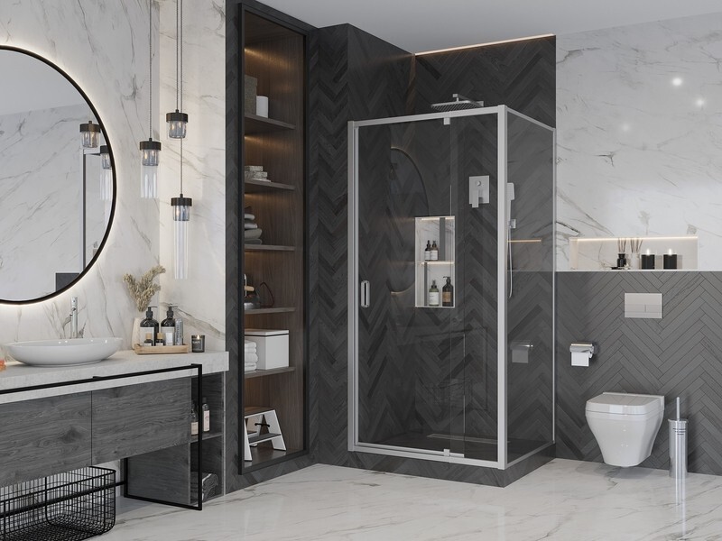 Боковая стенка Ambassador Elysium 80KX (80х200) хром,стекло прозрачное,1 место
