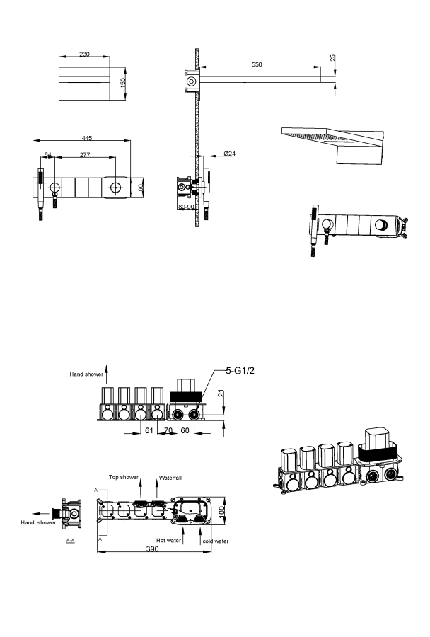 Душевая система трехпозиционная Boheme Zodiac Nikel Brush 132-NB
