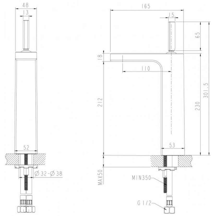 Bravat Spring F179113C-A смеситель для раковины хром 35 мм