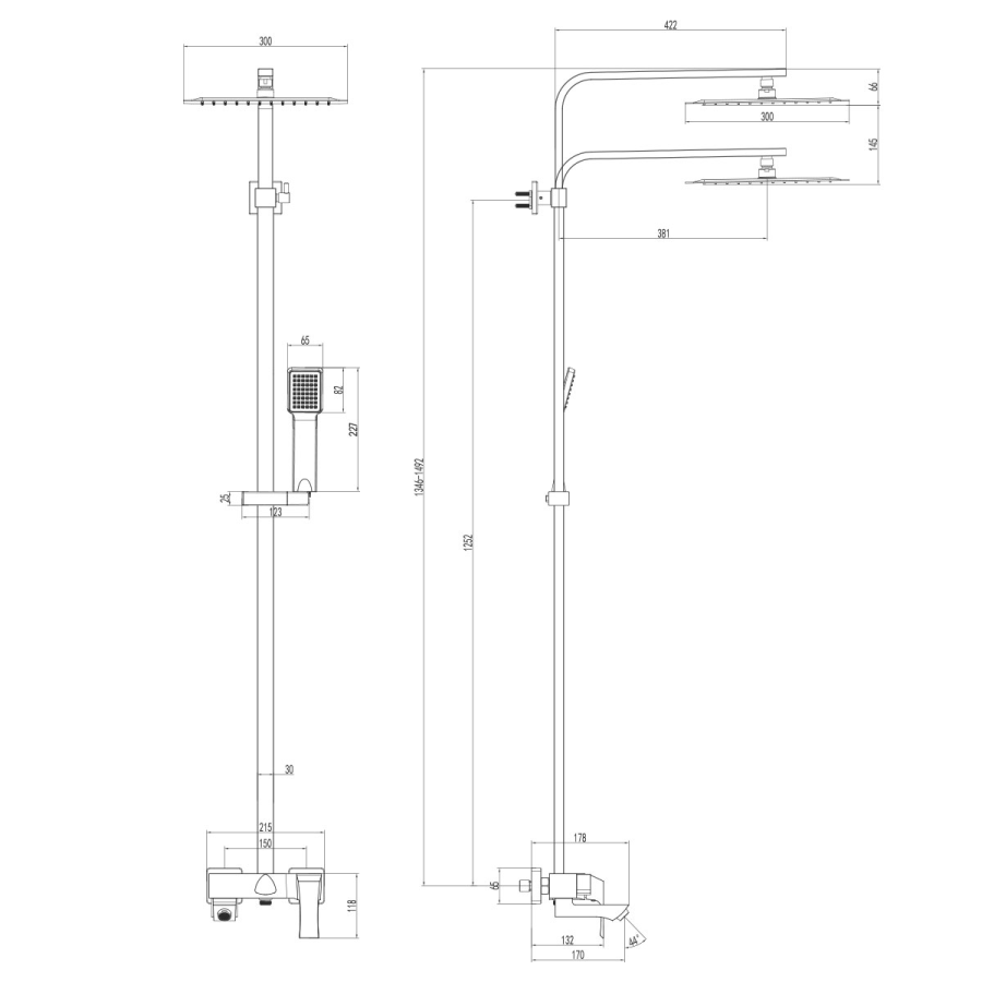 Lemark Unit смеситель для ванны и душа LM4562C