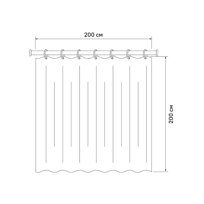 Iddis Green Nest 331P20RI11 200*200 штора для ванной