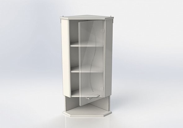 Aquanet Моника шкаф подвесной угловой правый цвет белый 35x100x35 см