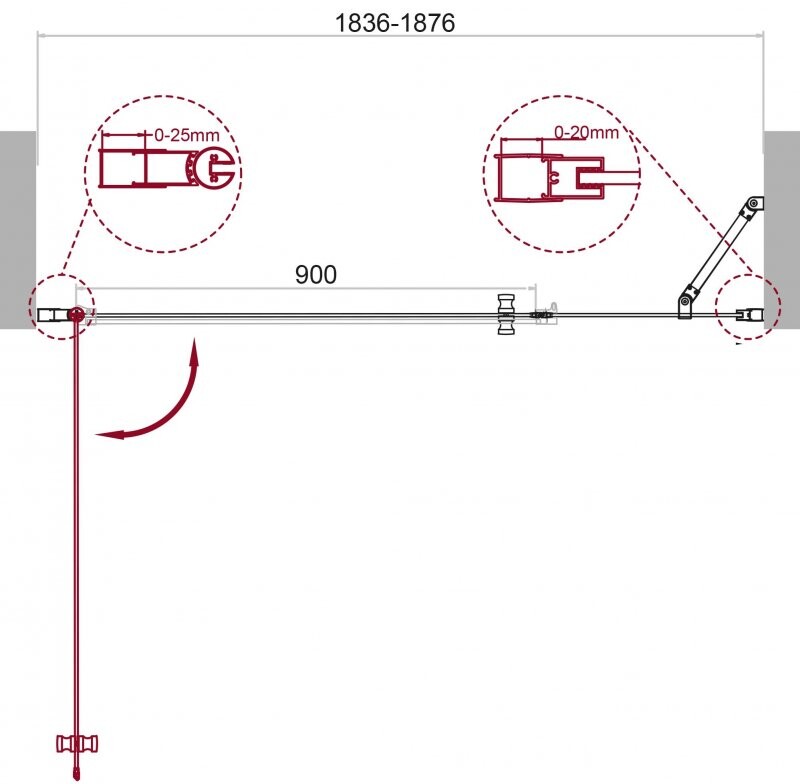 BelBagno душевая дверь ETNA-B-11-90+100-C-Cr 185х195