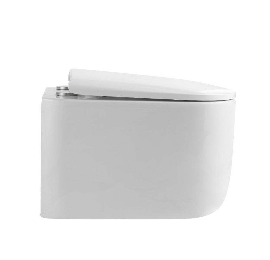 Унитаз подвесной Boheme Flow Белый глянец c крышкой, Торнадо 969-SET-W