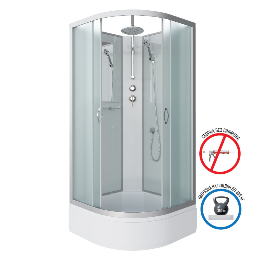 Niagara Classic NG 3301-14BKT Душевая кабина 90x90 Без крыши с тропическим душем 33011424BKT
