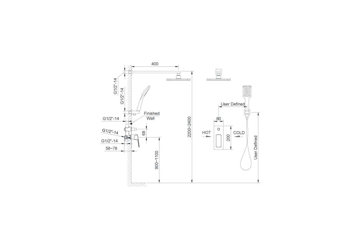 Imprese Grafiky ZMK041807110 набор: смеситель, верхний и ручной душ черный никель