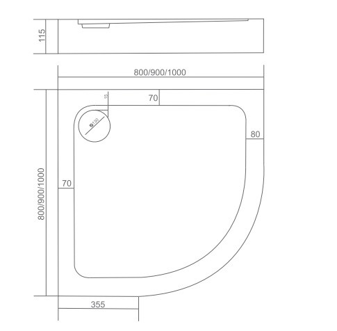 BAS Пандора R 80*80*11,5 душевой поддон акриловый ПН00032