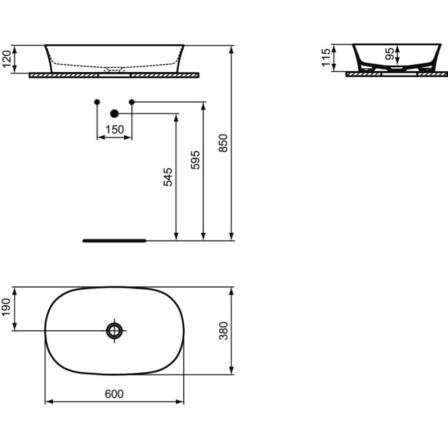 Ideal Standard раковина 60x38 E139601