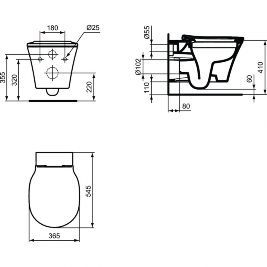 Ideal Standard Connect унитаз подвесной безободковый K819501