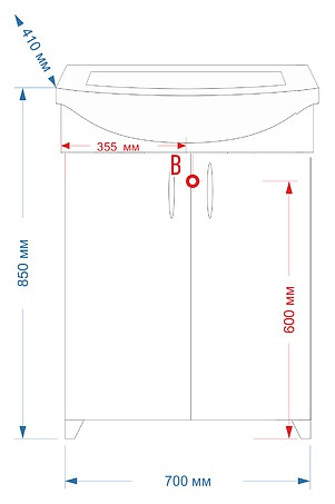 Misty Балтика 70 тумба напольная с раковиной Э-Бал01070-011Пр + Santek Балтика 70