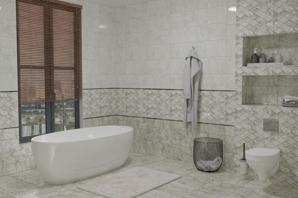 Плитка настенная 5 SE 0008 Eurotile Selesta Light Grey 25x50