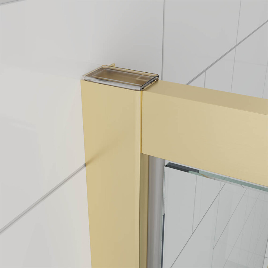 Душевой угол Veconi Ottimo P30SP G (70×70×190) распашная, профиль брашированное золото, стекло матовое OP30G-SP-7070-07-C9
