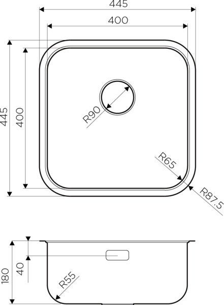 Мойка для кухни Omoikiri Omi 44-U/IF-IN Quadro 4993494