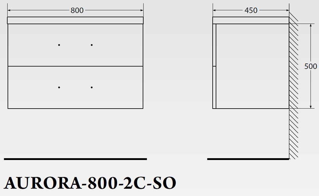 BelBagno AURORA-800-2C-SO-PP Тумба подвесная с раковиной