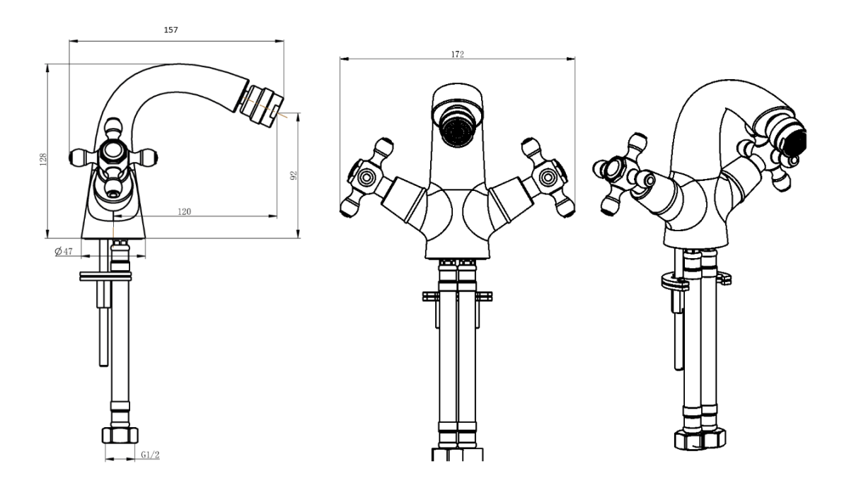 Смеситель для биде Boheme Provanse смесители Бронза 366