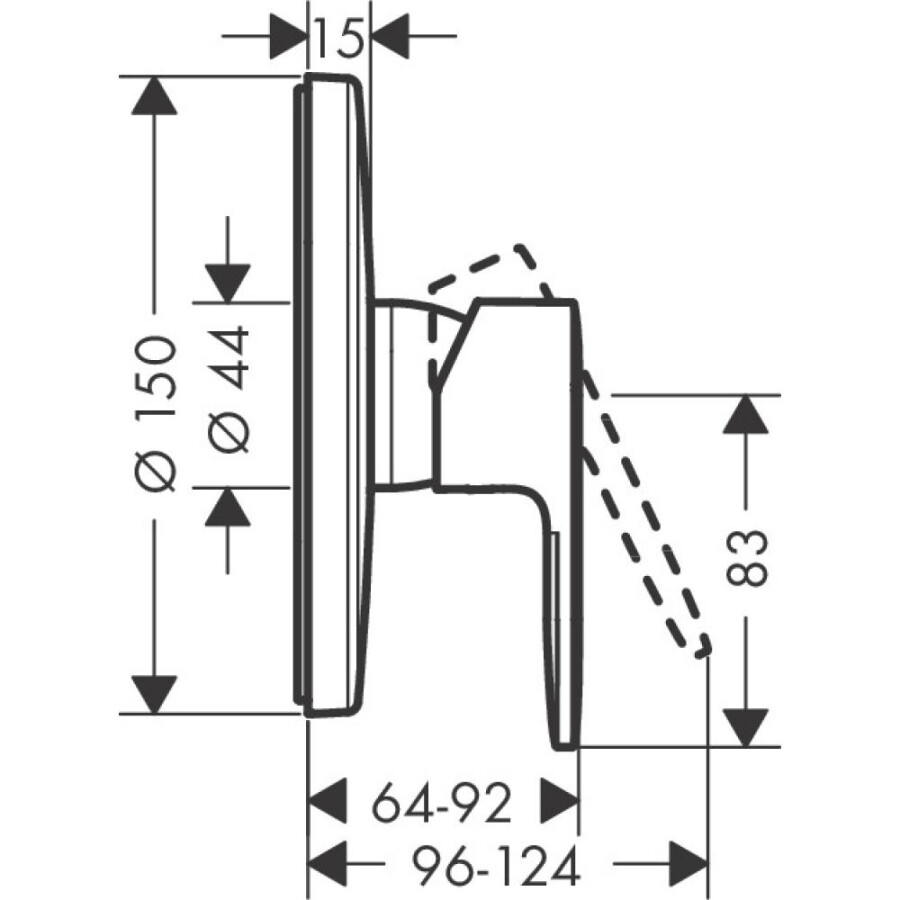 Hansgrohe 71667670S Set HG Vernis Blend смеситель для душа скрытого монтажа (71667670+01800180), матовый черный