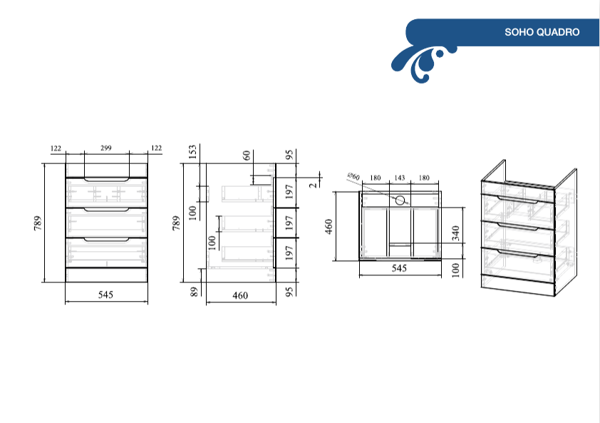 Soho 60 quadro тумба напольная