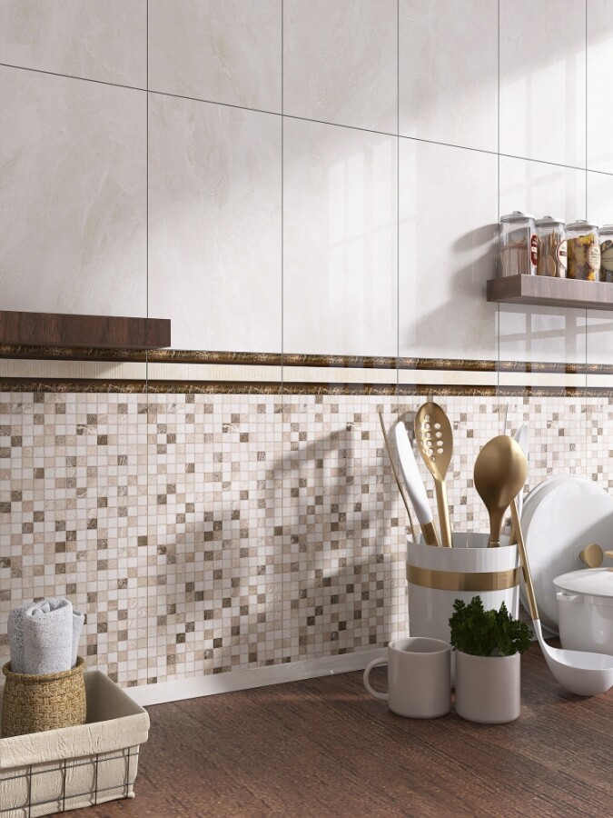 Плитка настенная 282 Eurotile Hermitage Бордюр Центр 8,5x30