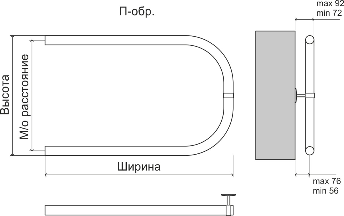 Terminus П-образный полотенцесушитель водяной П 320*400