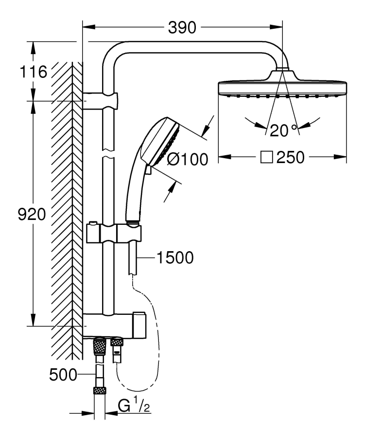 Grohe Tempesta Cosmopolitan душевая система 26694000