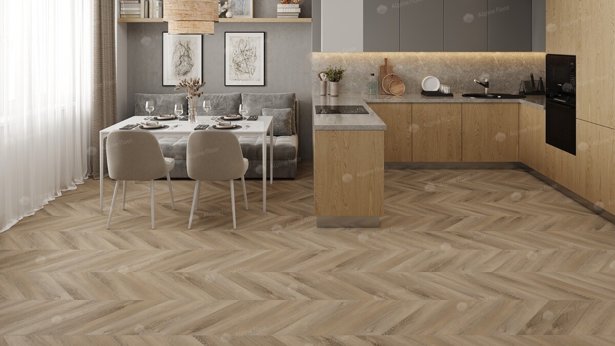 Alpine Floor Chevron Alpine SPC ламинат Дуб Синистра ЕСО 18-6 600х127х5 mm