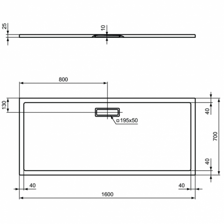 Ideal Standard Ultraflat New душевой поддон 160х70 T4478V1