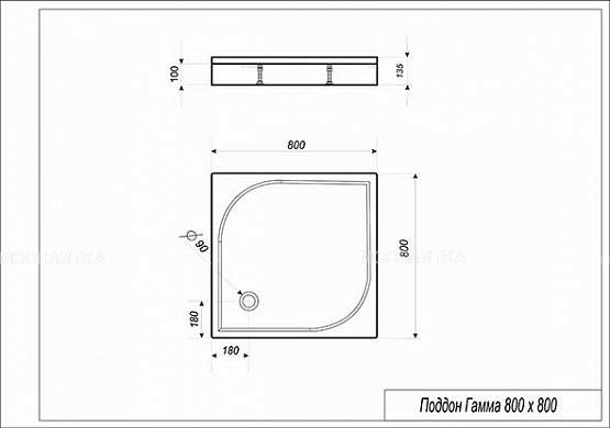 Эстет Гамма душевой поддон матовый 80х80