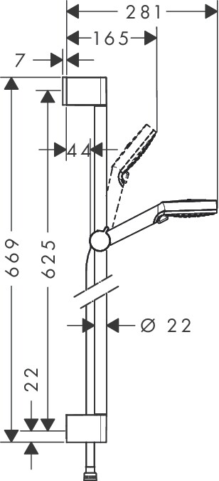 Hansgrohe Crometta Vario душевой гарнитур 65 см хром 26532400