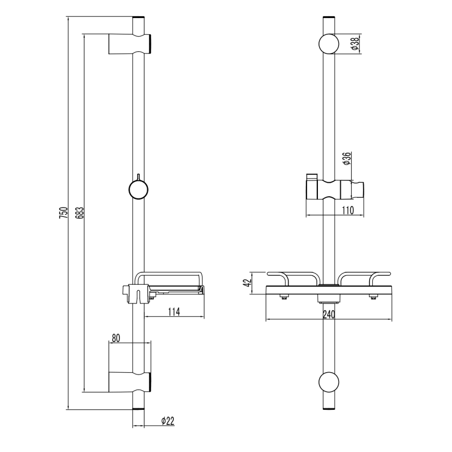 Lemark душевая стойка с мыльницей LM3775BL