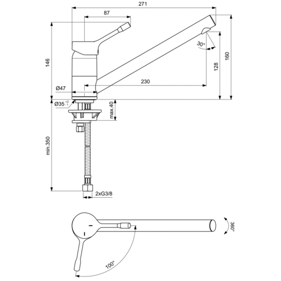 Ideal Standard Ceralook смеситель для кухни BC292AA