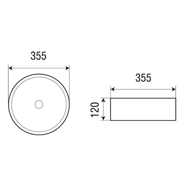 Azario раковина накладная 35,5х35,5х12 черная AZ-3134 MDG