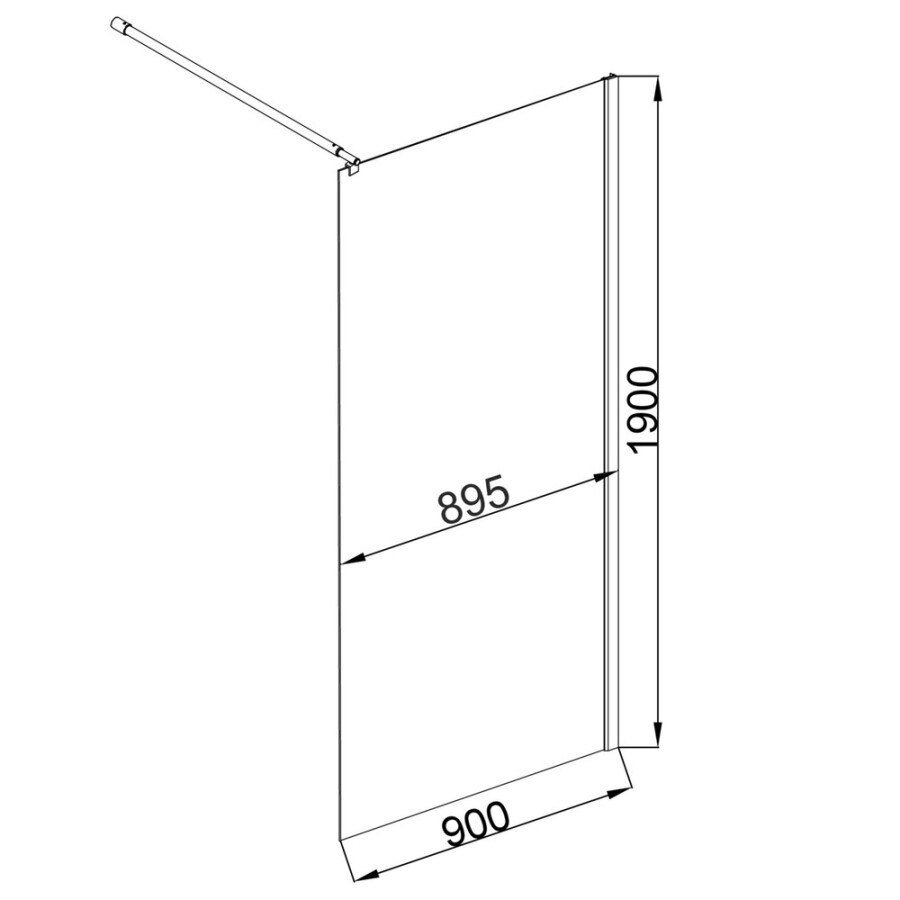 EG6B Душевая шторка EvaGold 90*190, профиль черный матовый, прозрачное стекло EG220062